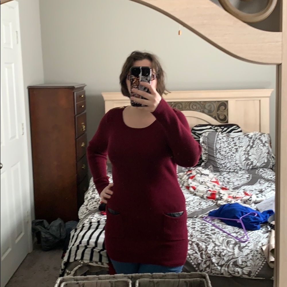 Wine colored long sleeve shirt